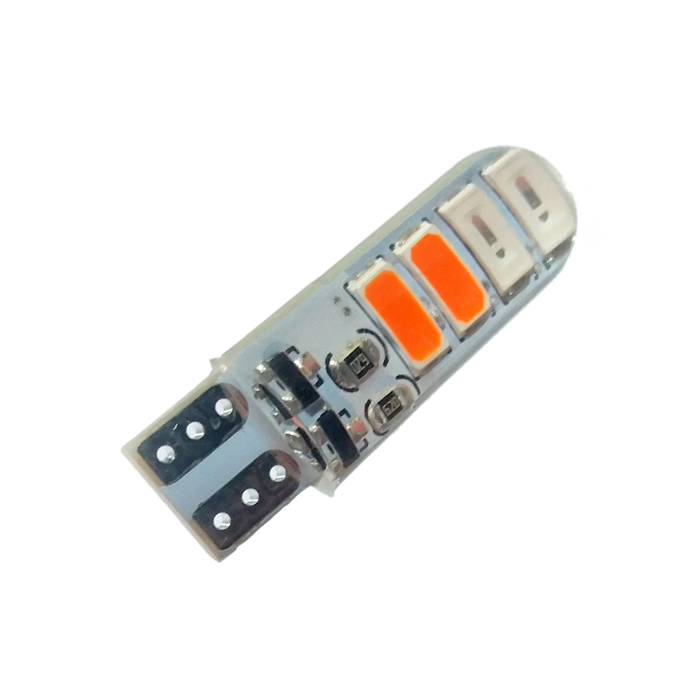 FOCO LED SILICONADO TRICOLOR FLASH T10G-5730-8SMD-12V