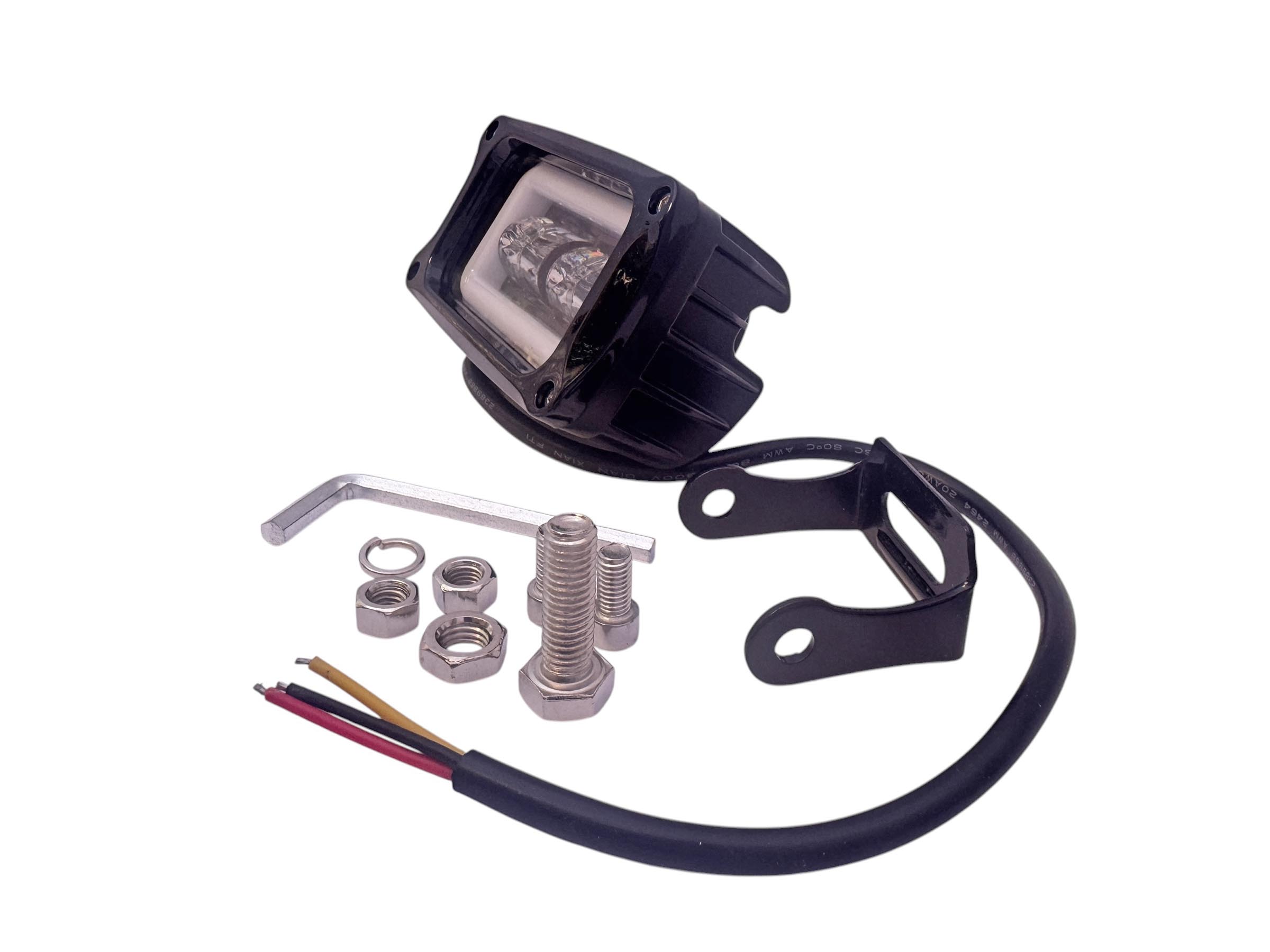 BUSCA HUELLA LUZ BLANCA FIJA  CON OJO DE ANGEL BALNCA / 40W 2LED / 4000LM  / 100*55*60MM / 9-30V / CARCASA ALUMINIO