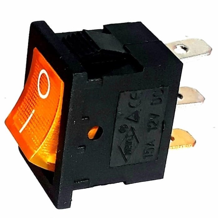 LLAVE TECLA UN PUNTO RECTANGULAR CON LUZ AMBAR 3P
