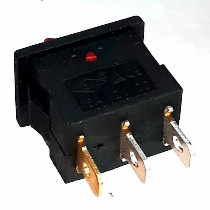 LLAVE TECLA UN PUNTO RECTANGULAR CON LUZ ROJO 3P (512-JP-10002)