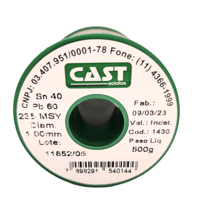 CARRETEL DE ESTAÑO EN HILO 40X60 1.0MM 500GRS. (CAJA VERDE) 38 METROS