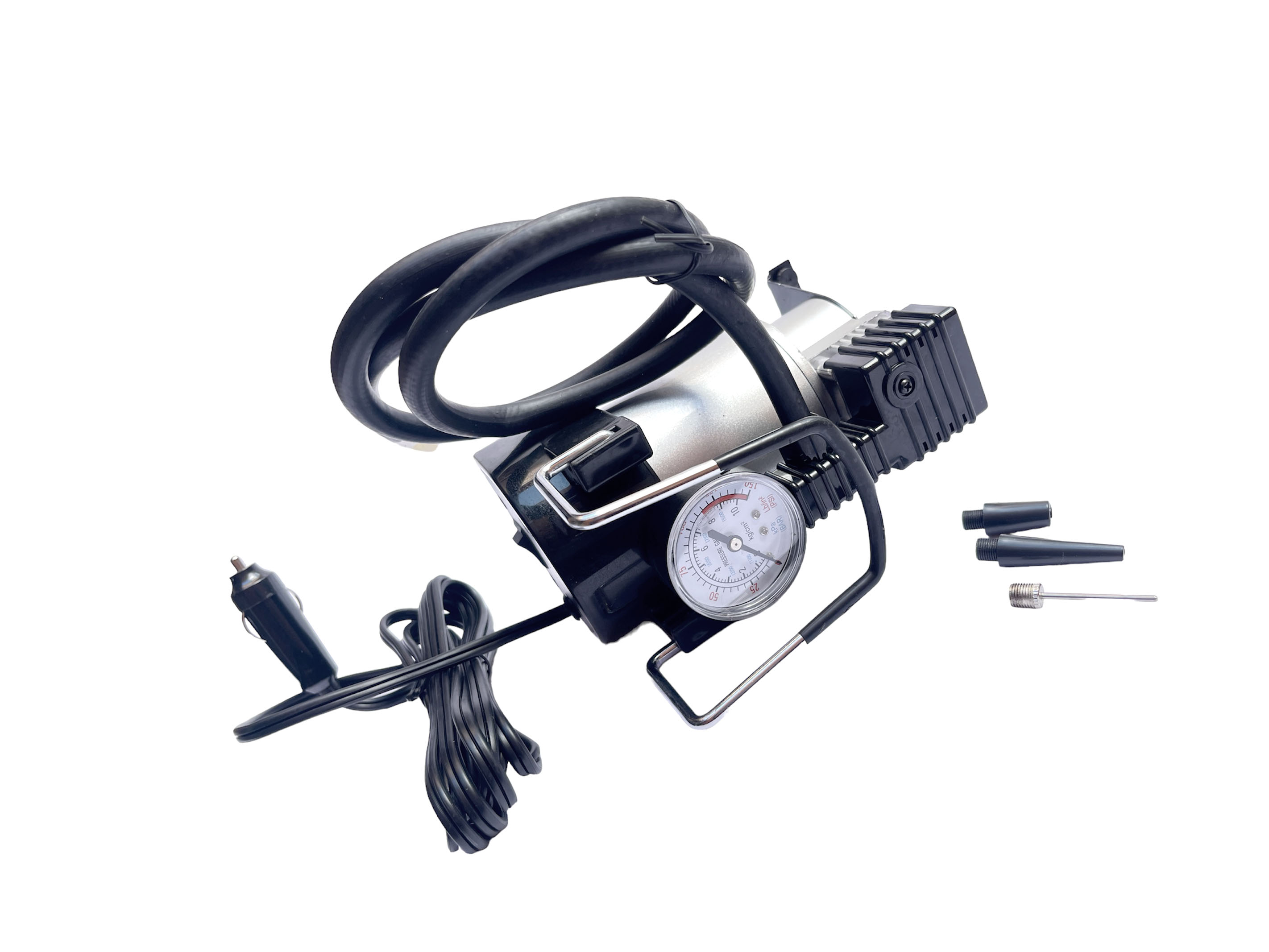 COMPRESOR PORTATIL PARA VEHICULO 150 PSI CON CONECCION A ENCENDEDOR
