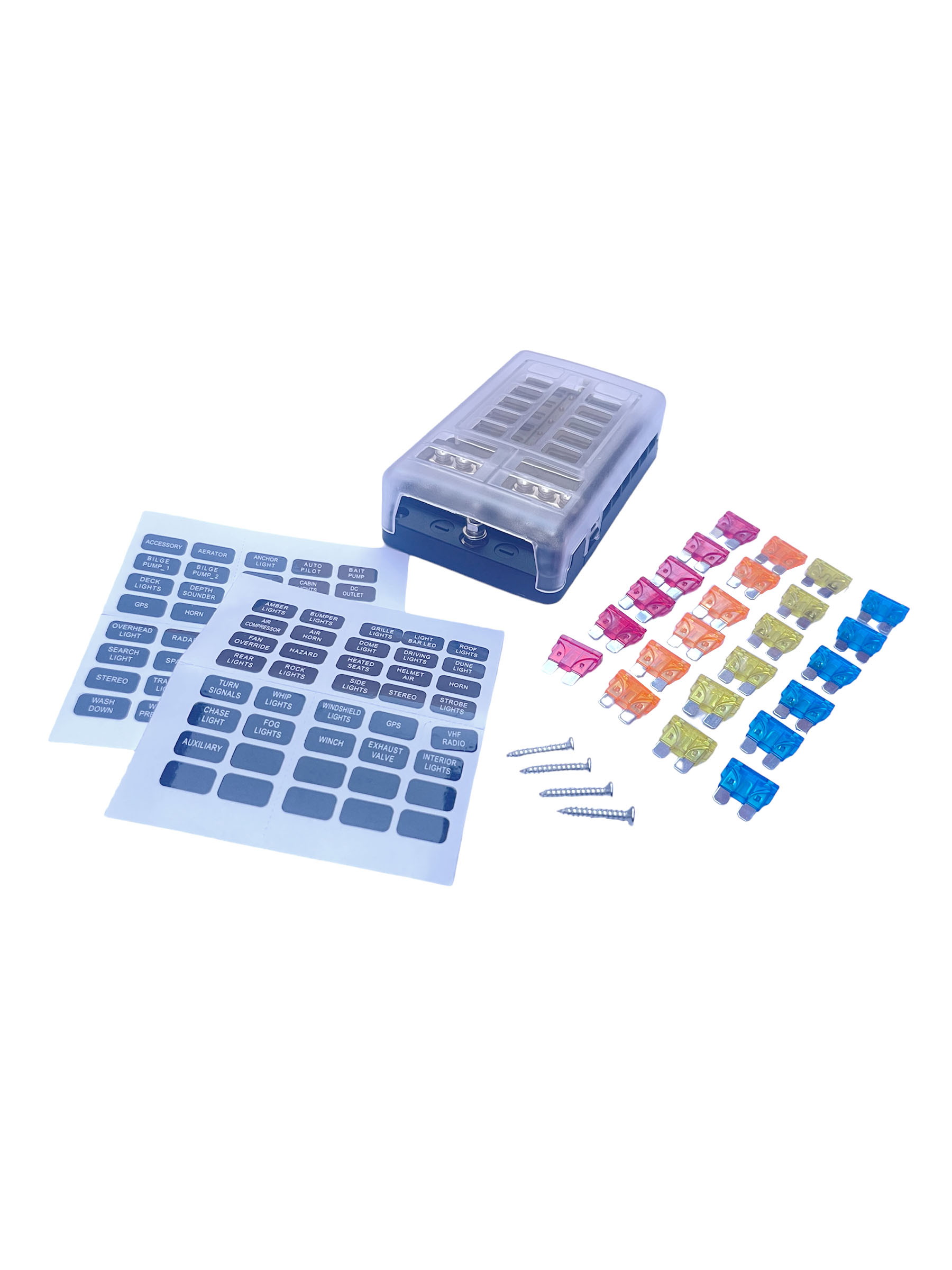 CAJA PORTA FUSIBLE FB12-PN 2 CIRCUITOS FUSIBLE ATO/ATC / INDICADOR CON POSITIVO / NEGATIVO