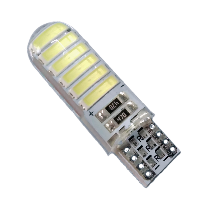 FOCO LED T10 SILICONADO 12V /12MD LUZ BLANCA