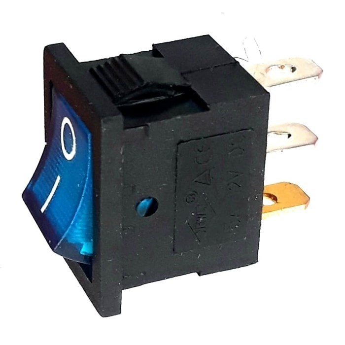 LLAVE TECLA UN PUNTO RECTANGULAR CON LUZ AZUL 3P