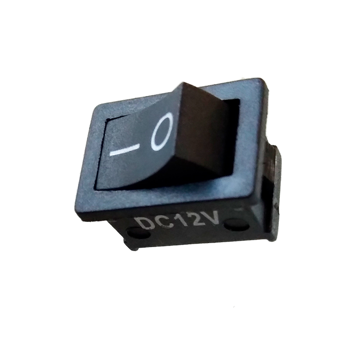 LLAVE TECLA UN PUNTO RECTANGULAR NEGRA 2P 12V