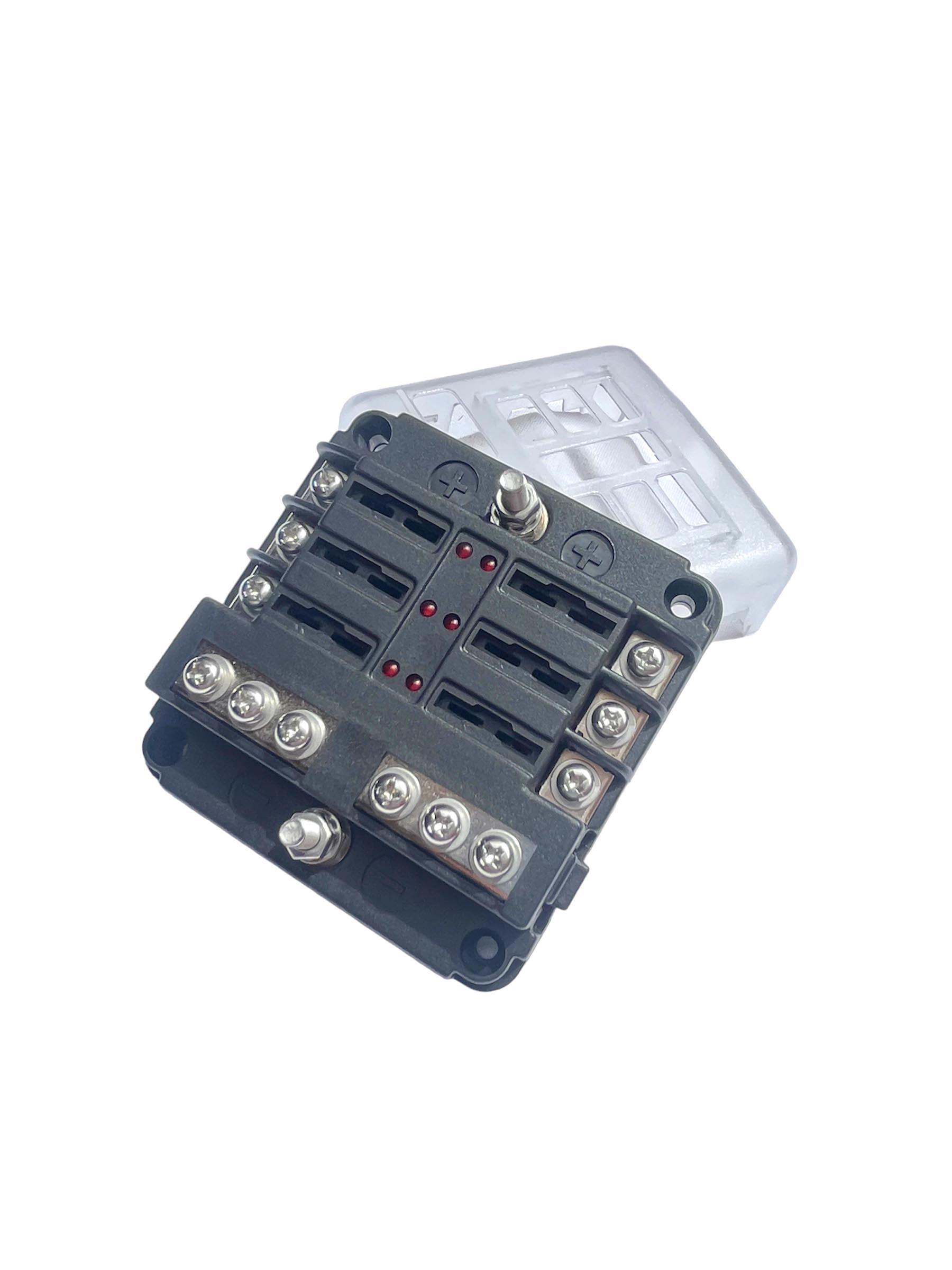 CAJA PORTA FUSIBLE FB6-PN 6 CIRCUITOS FUSIBLE ATO/ATC / INDICADOR CON POSITIVO  / NEGATIVO