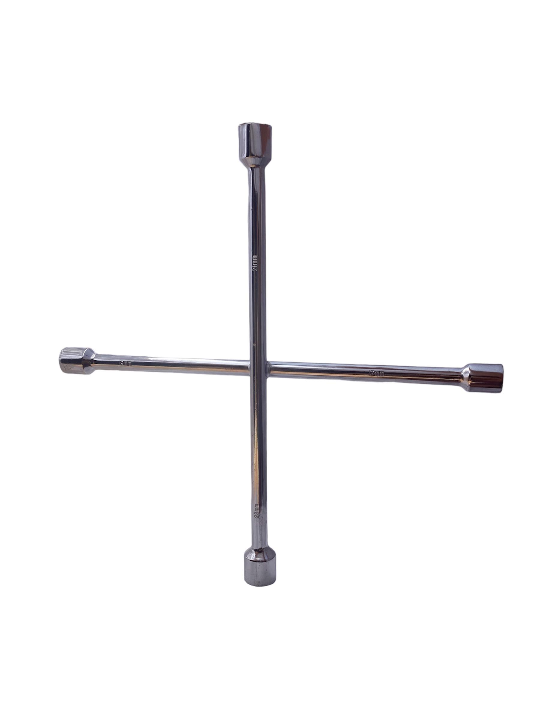 LLAVE DE RUEDA CRUZ 17 / 19 / 21 / 23 MM 16P CROMADA
