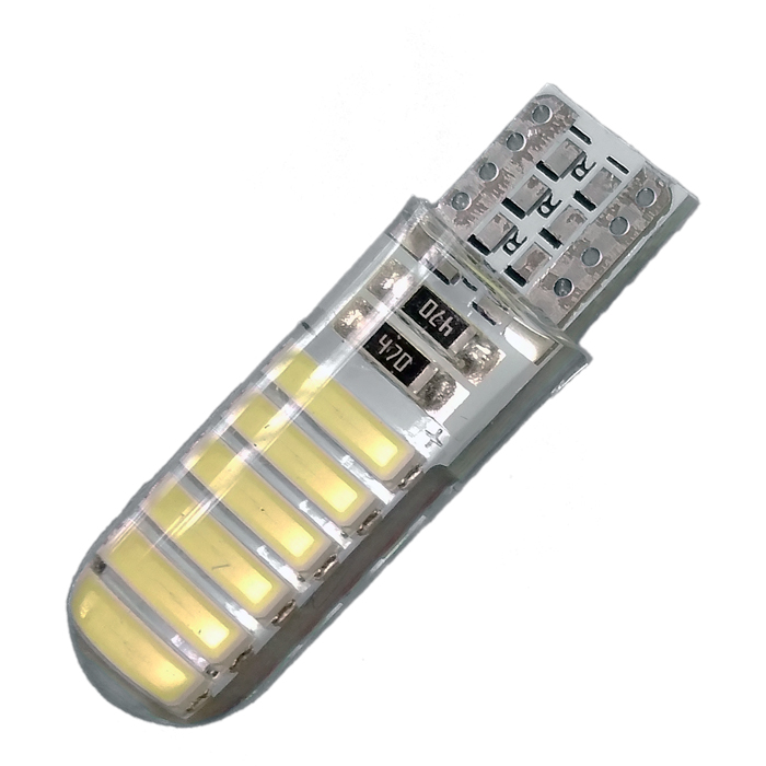 FOCO LED T10 SILICONADO 12V /12MD LUZ BLANCA
