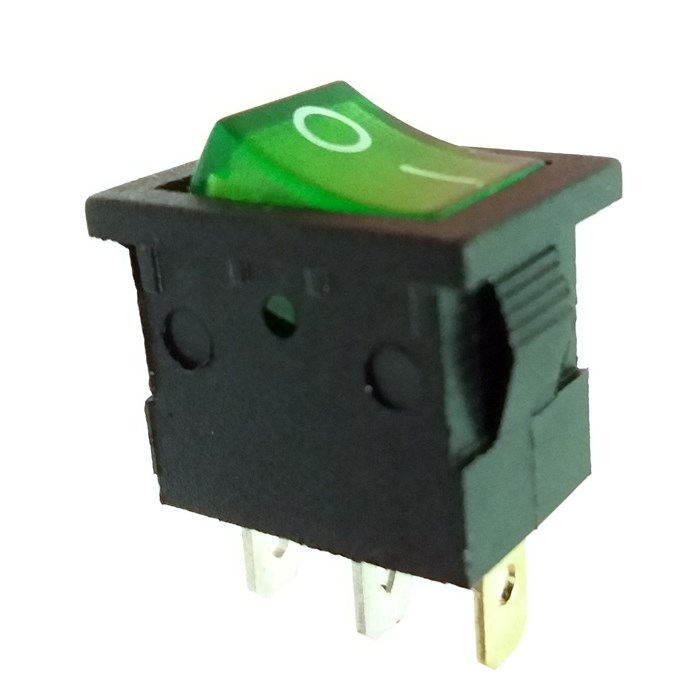 LLAVE TECLA UN PUNTO RECTANGULAR CON LUZ VERDE 3P