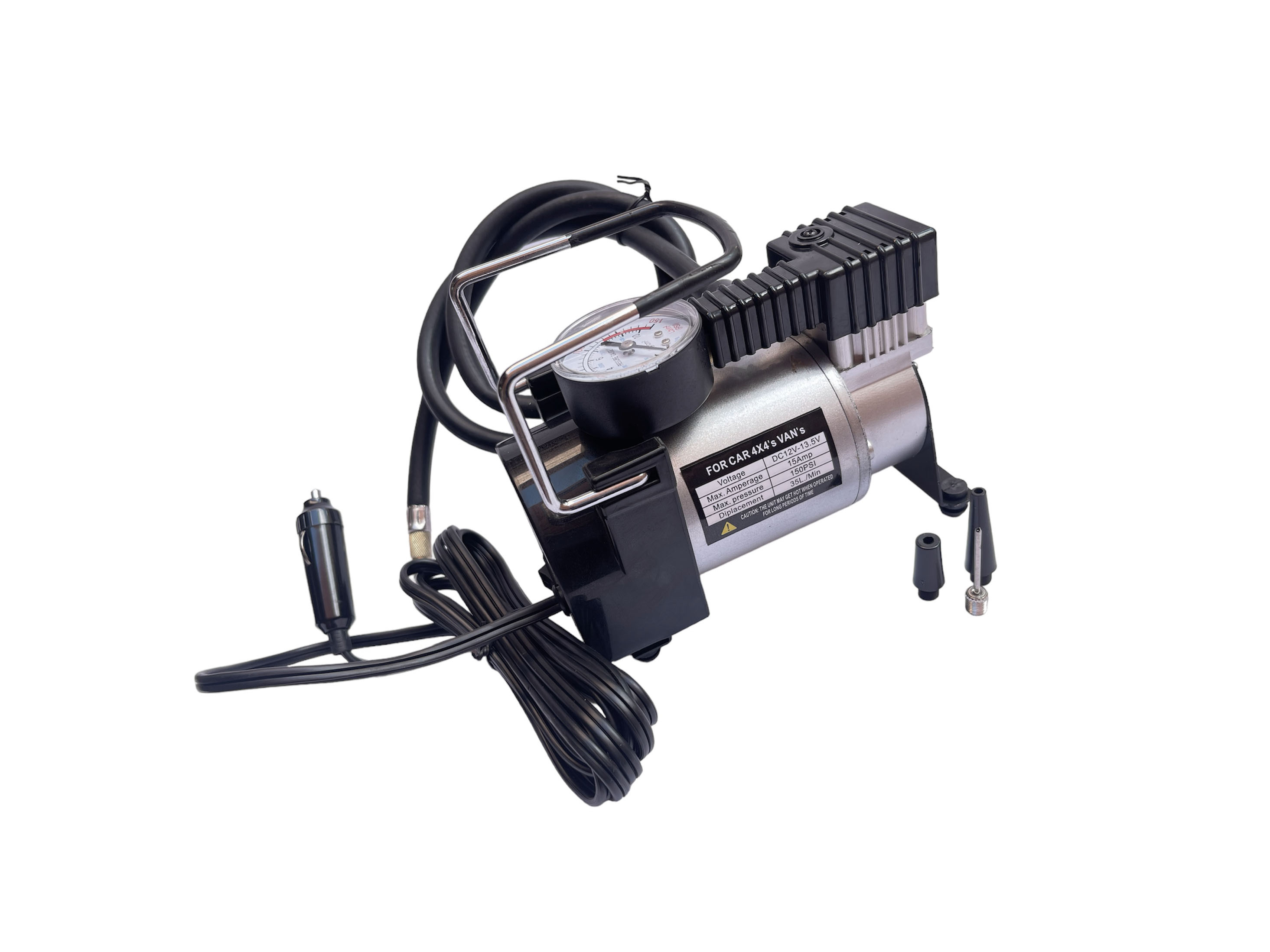 COMPRESOR PORTATIL PARA VEHICULO 150 PSI CON CONECCION A ENCENDEDOR