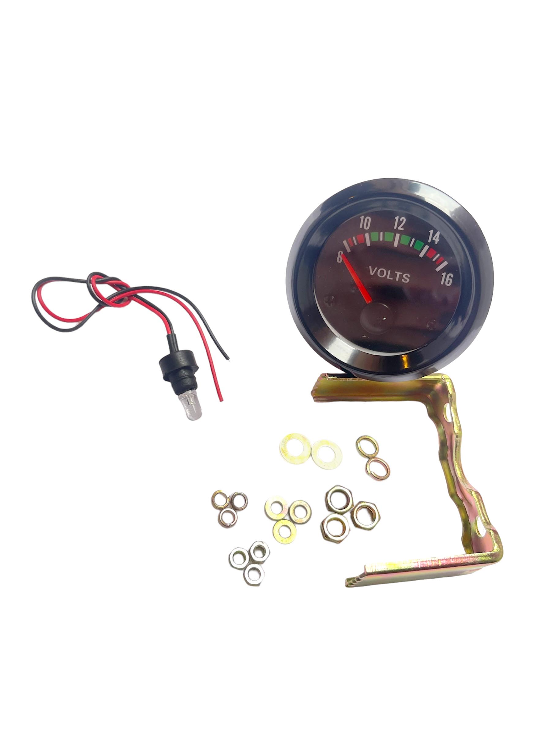 RELOJ MEDIDOR DE TENSION 8-16V PANEL NEGRO (ST-155)