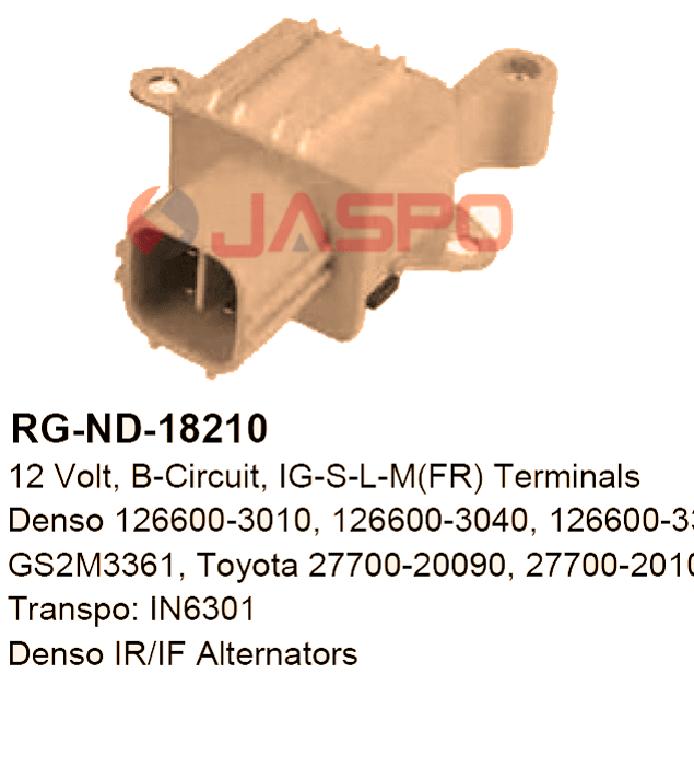 REGULADOR DE VOLTAJE TOYOTA COROLLA 1.8, 2.0 2009-, HILUX, RAV4 / 02G101 / GA147