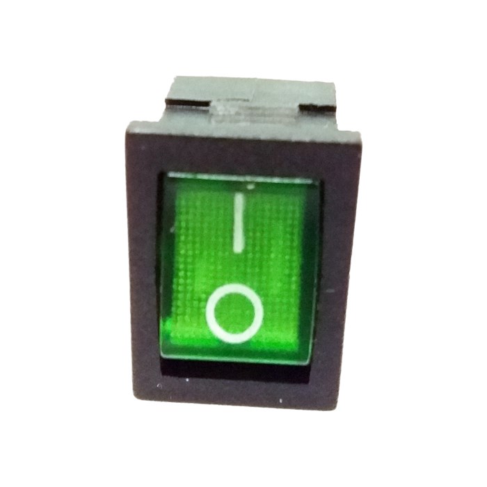 LLAVE TECLA UN PUNTO RECTANGULAR CON LUZ VERDE 3P