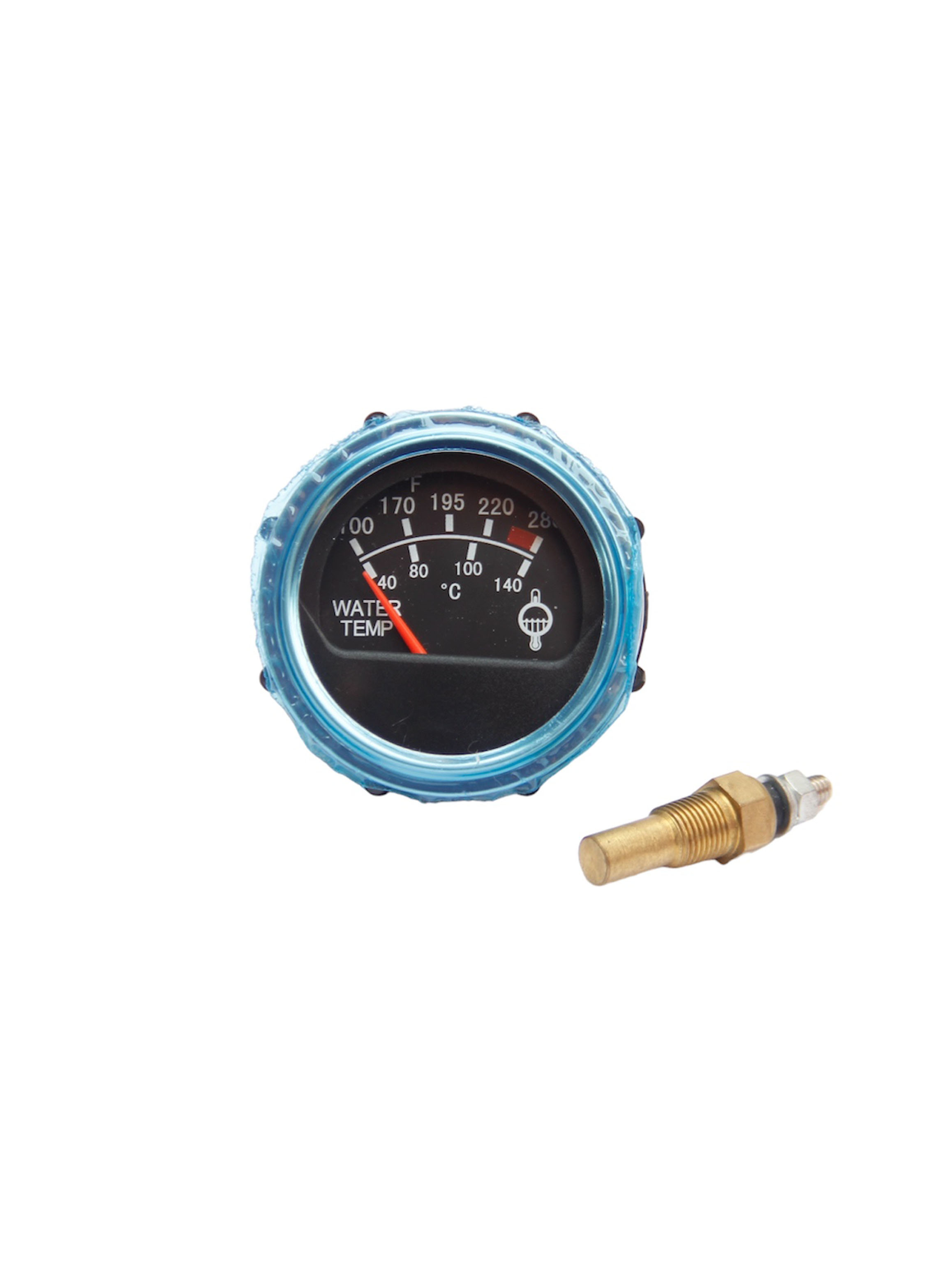 RELOJ MEDIDOR DE TEMPERATURA DE AGUA FARIS 0-250 CENTIGRADOS PANEL NEGRO