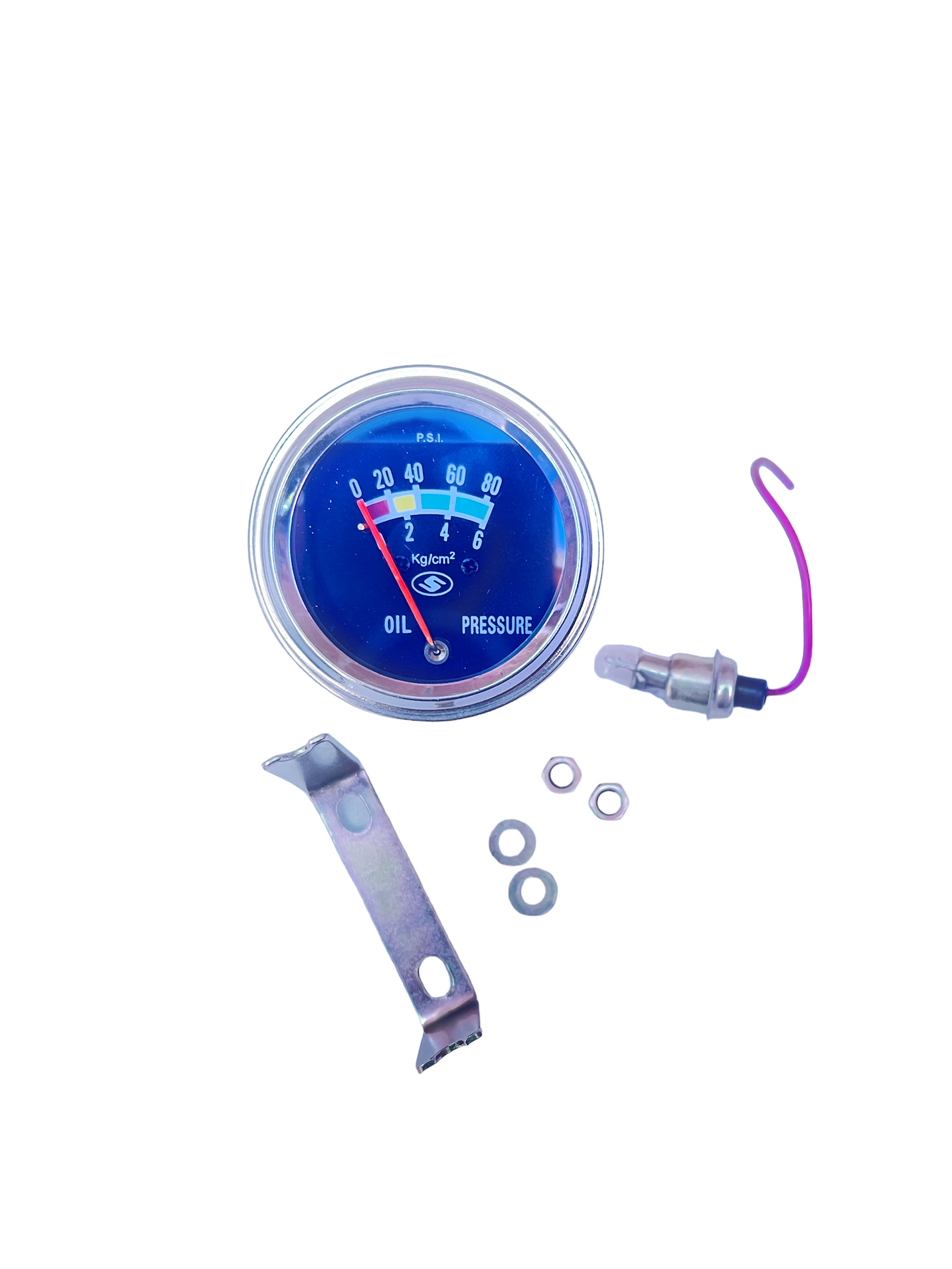 RELOJ MANOMETRO DE PRESION DE ACEITE 0- 80 GRADOS CON PANEL NEGRO