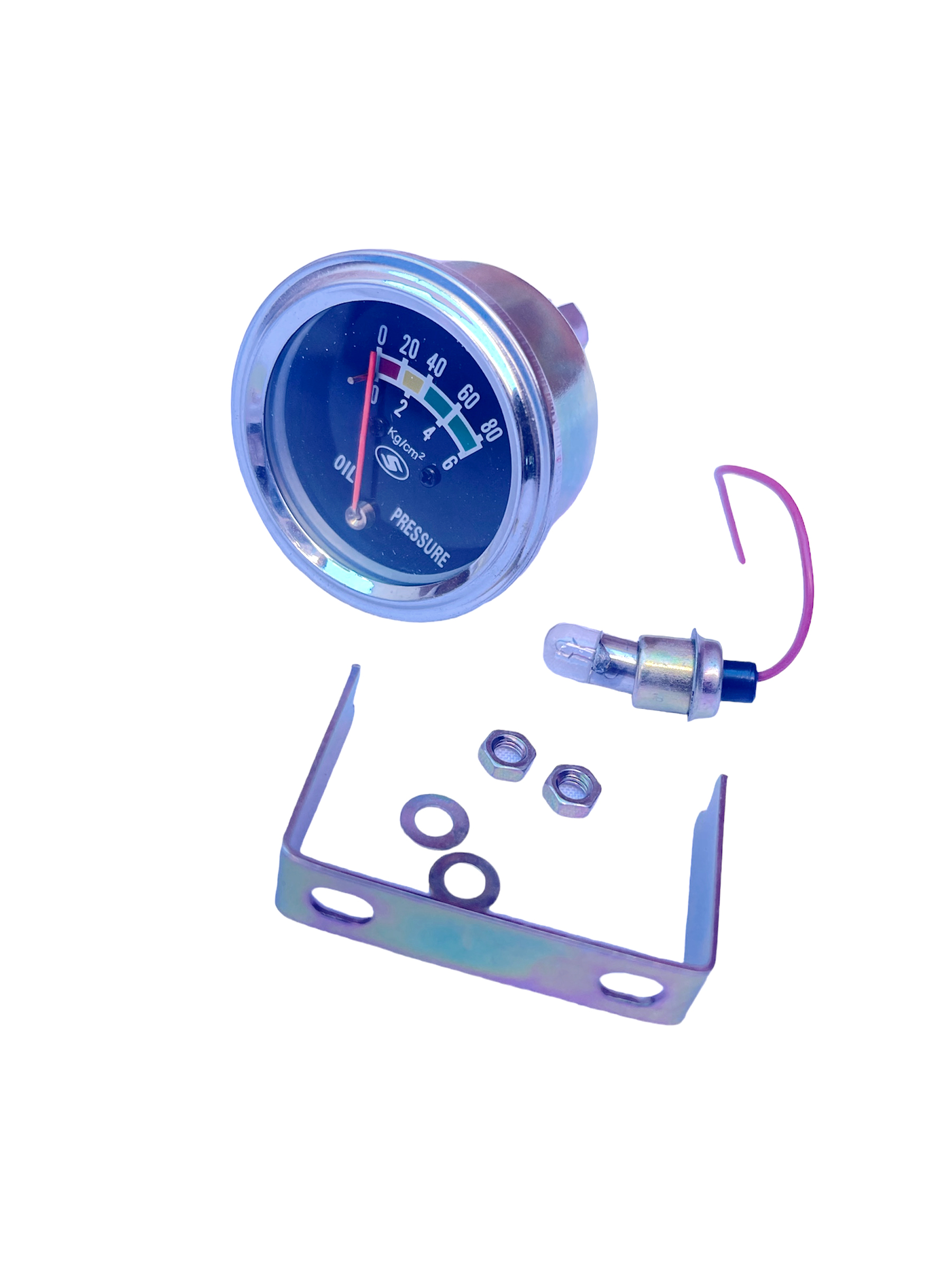 RELOJ MANOMETRO DE PRESION DE ACEITE 0- 80 GRADOS CON PANEL NEGRO